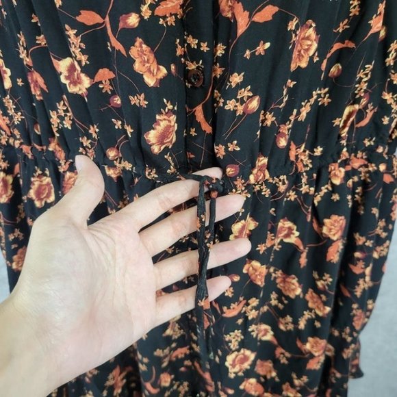 Free People Floral Boho Flower Field Mini Dress size Large - Picture 7 of 16